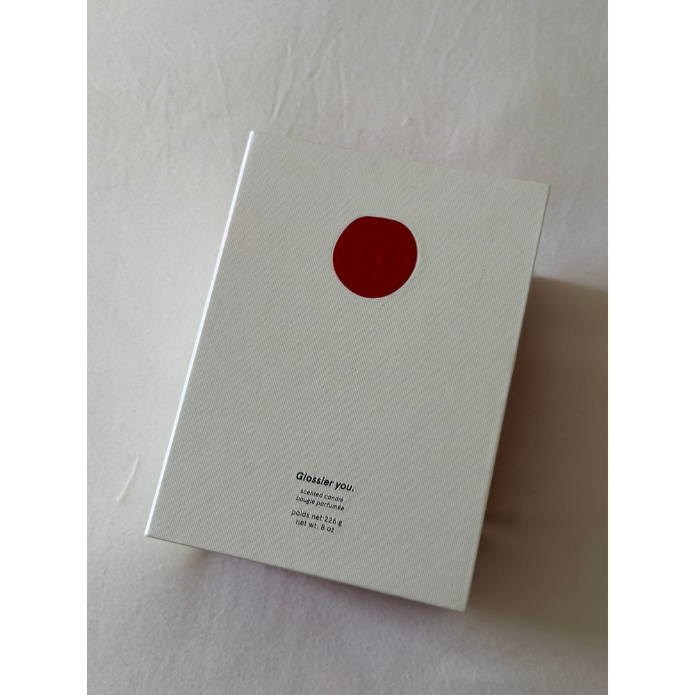 Glossier You Scented Candle 8 oz Red Glass Jar with Original Box Home Fragrance